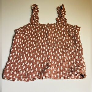 Abercrombie & Fitch Brown and Cream Crop Top